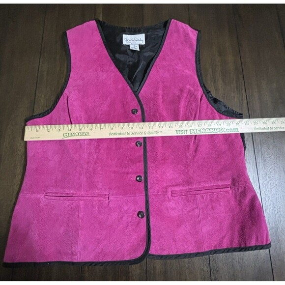 Diane Von Furstenberg The Color Authority Pig Skin Pink Vest Artsy Indie Sz 1X - Picture 3 of 6